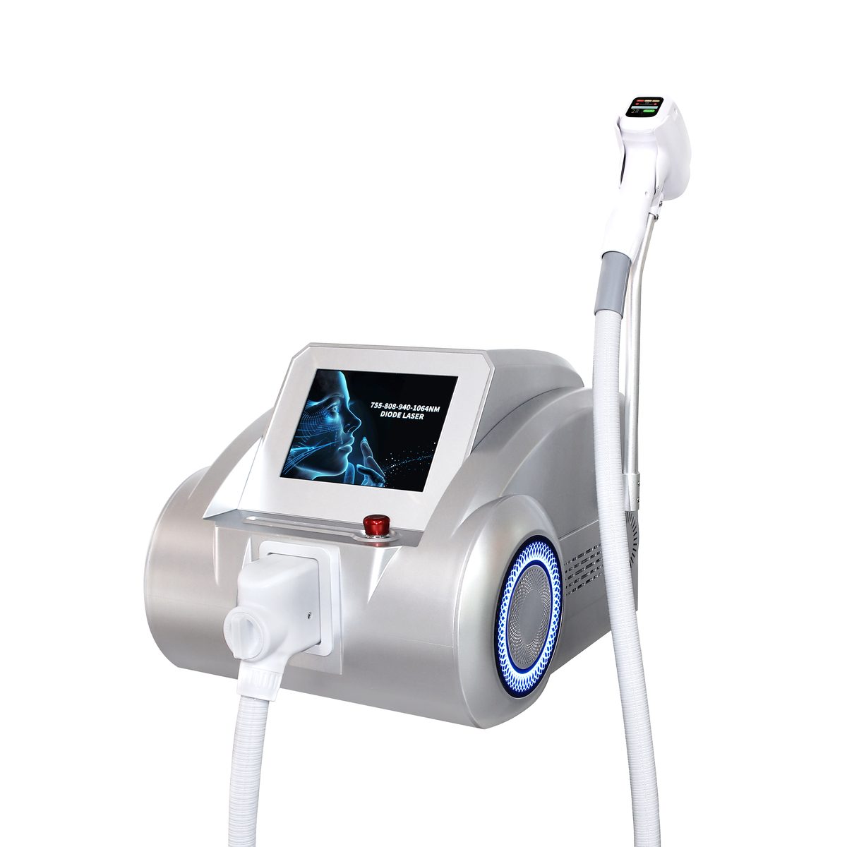 portable 755 808 1064nm diode laser hair removal machine with ice cooling handpiece