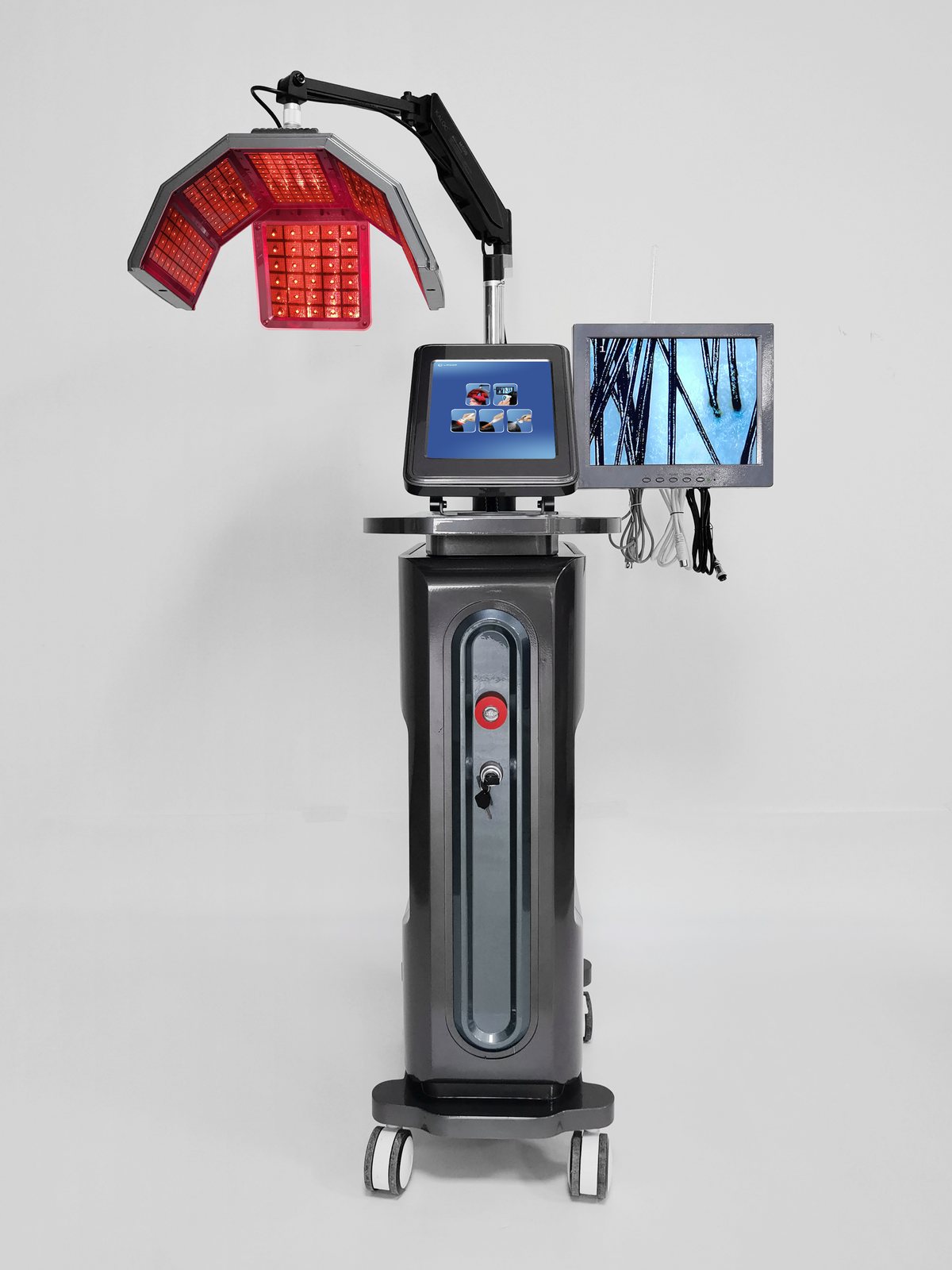 multifunctional laser hair growth machine with 650nm LLLT laser lampshade and 10.4 inch screen